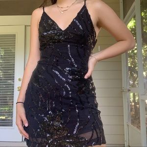 Black Vegas Sequined Dress